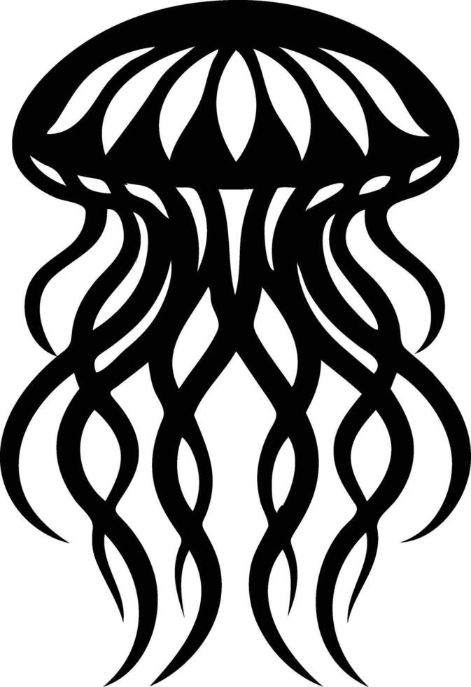 Jellyfish Floating Silhouette Available on EPS File vector
