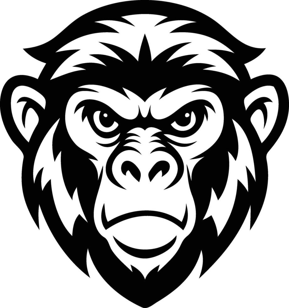 Wild Monkey Head Silhouette Available on EPS File vector