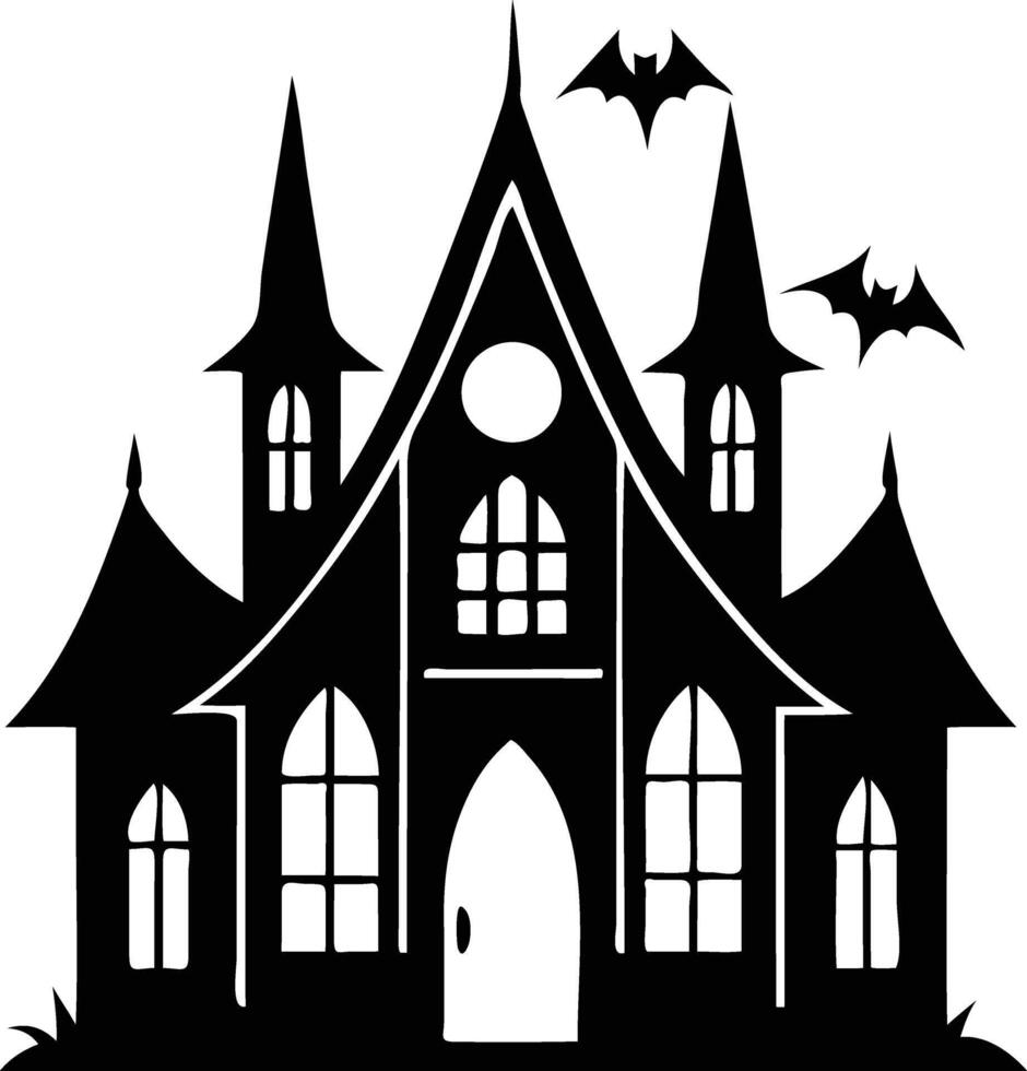 Spooky Gothic Mansion Silhouette Available on EPS File vector