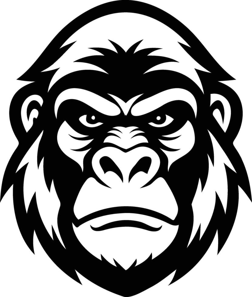 Roaring Gorilla Head Silhouette Available on EPS File vector
