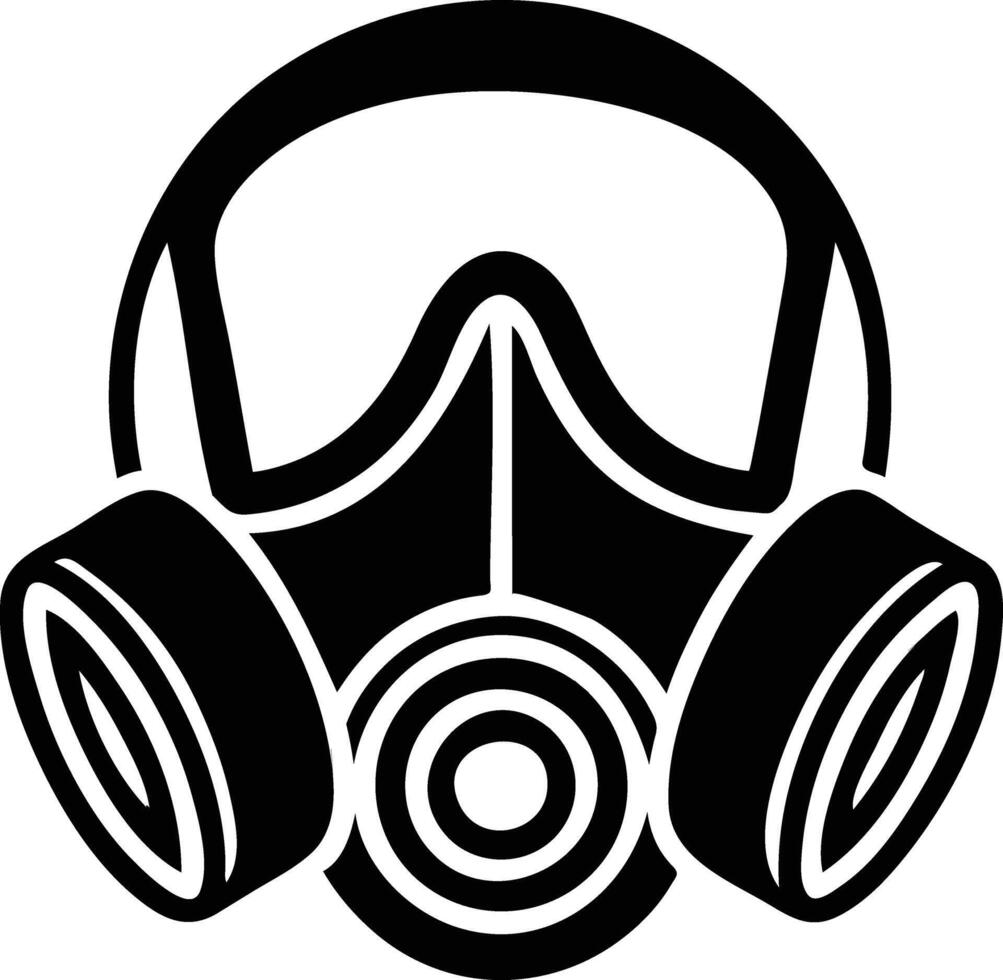 Heavy-Duty Respirator Silhouette Available on EPS File vector