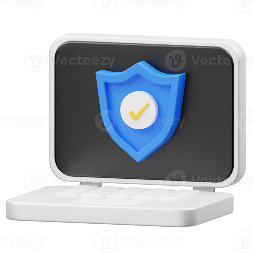 Laptop Protection 3D illustration png