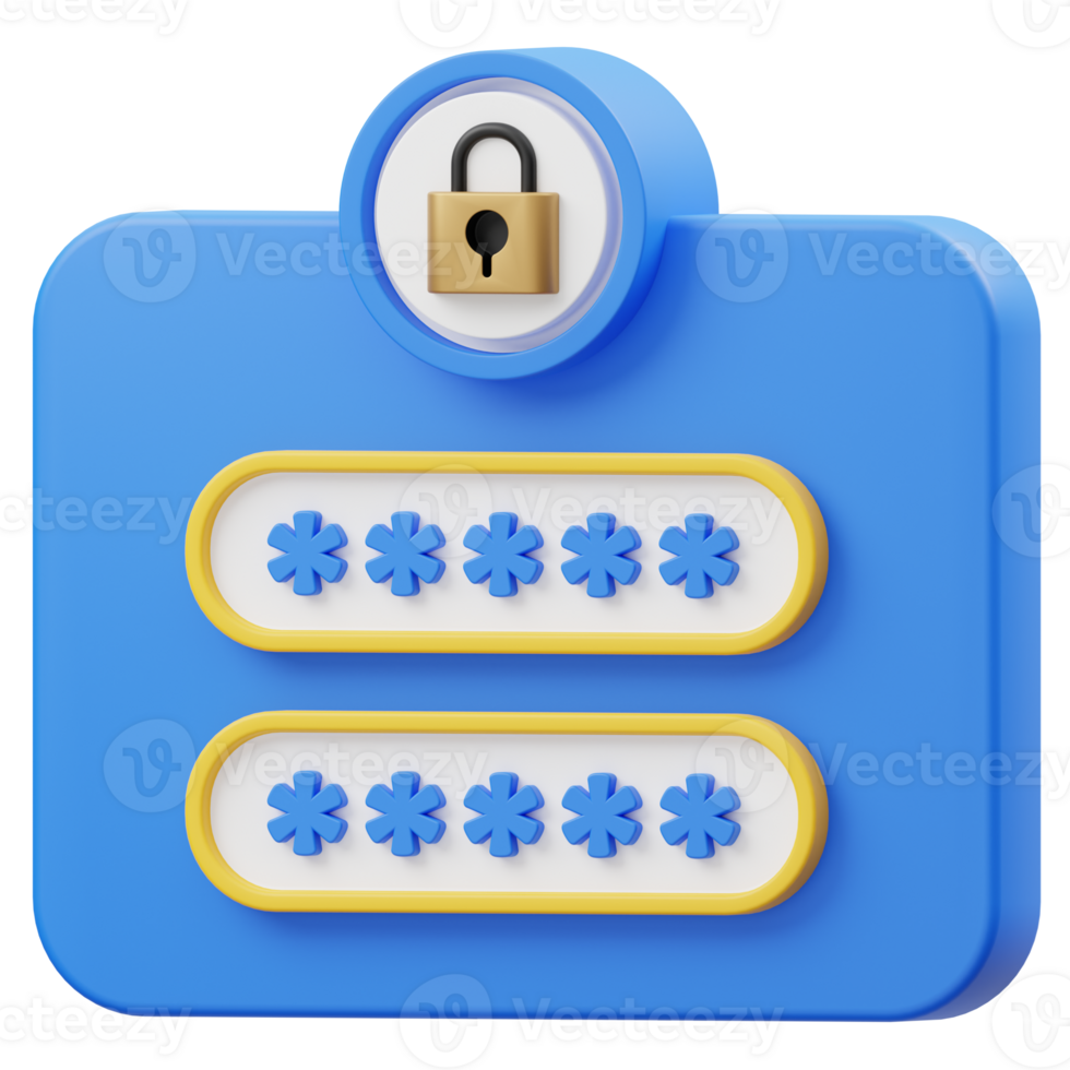 Login Page 3D illustration png