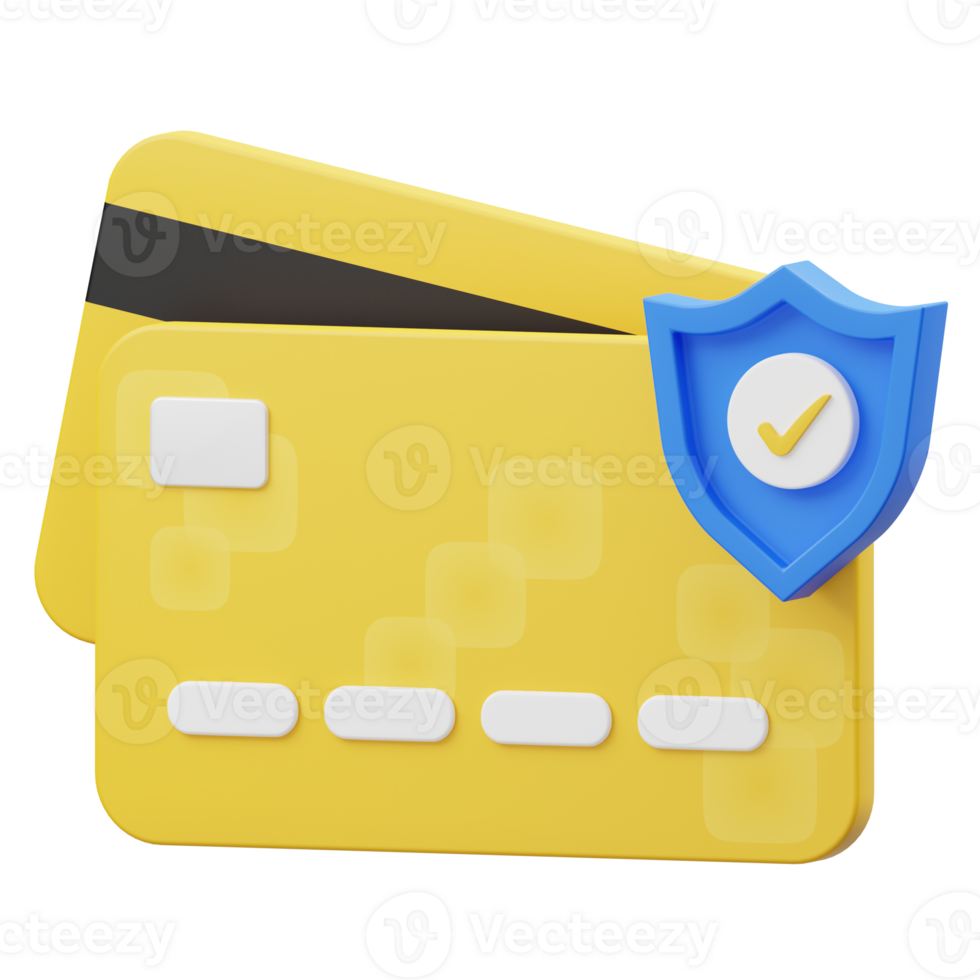 Secure Card 3D illustration png