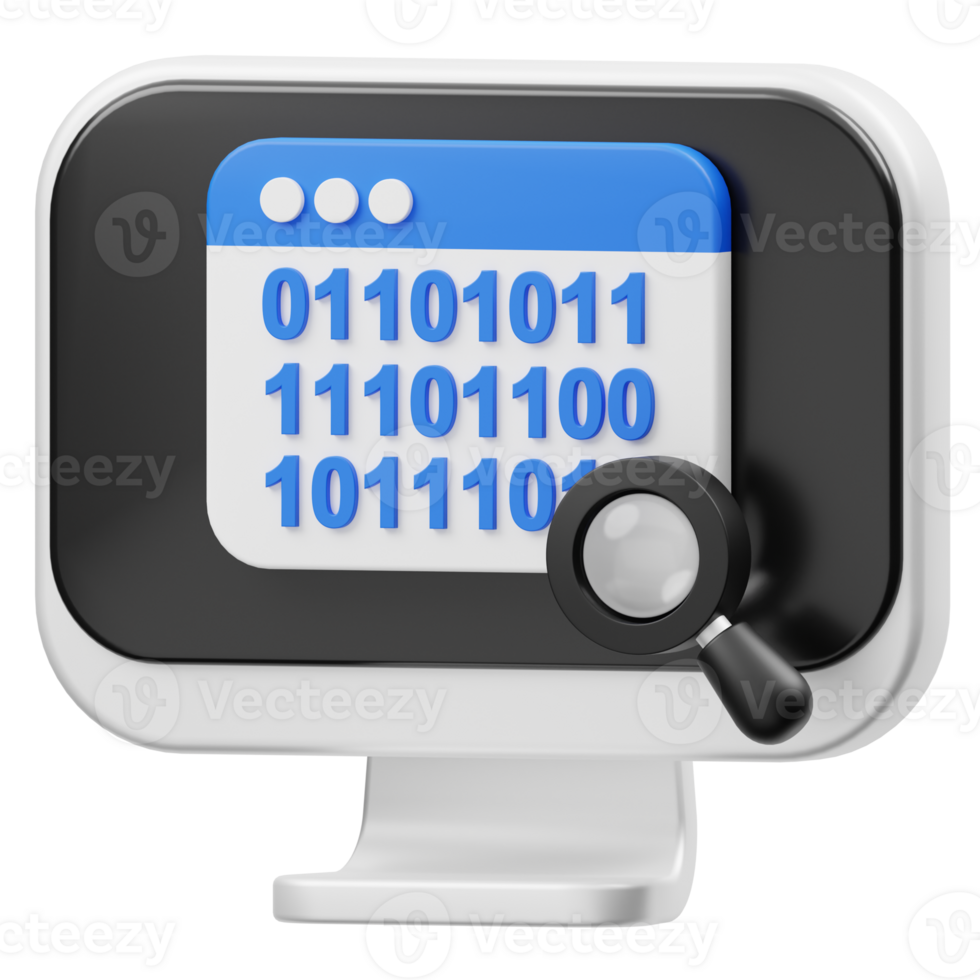 Data Encryption 3D illustration png
