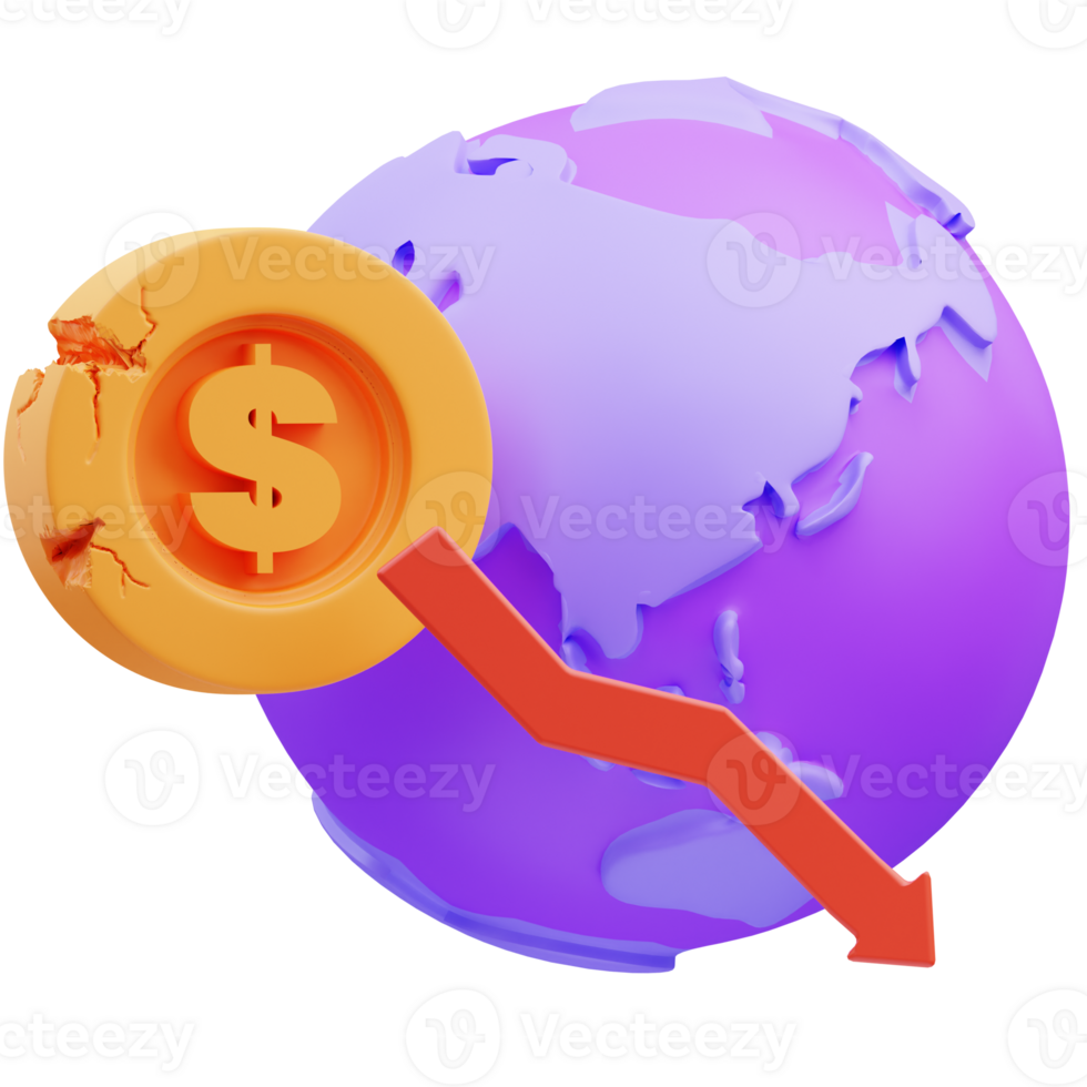 Recession international 3D illustration png