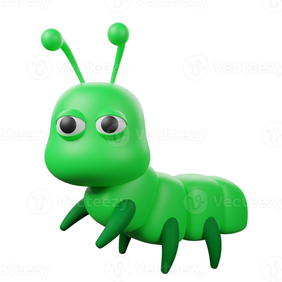 Caterpillar 3D illustration png
