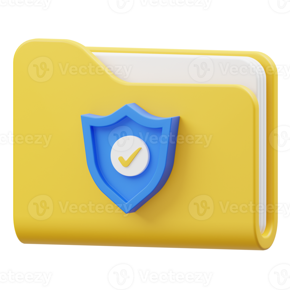 Folder Protection 3D illustration png