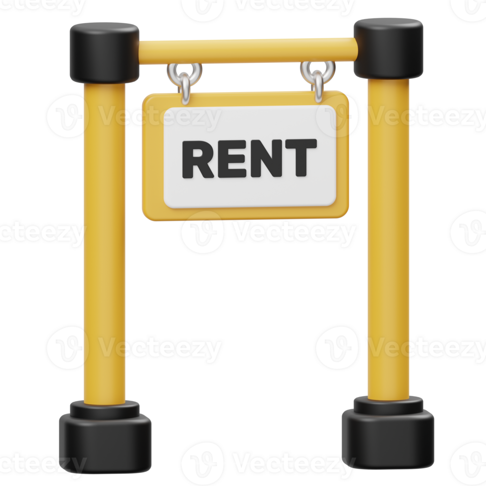 For Rent Signboard 3D illustration png