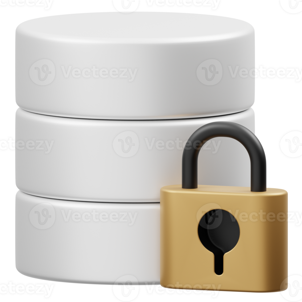 Database Lock 3D illustration png