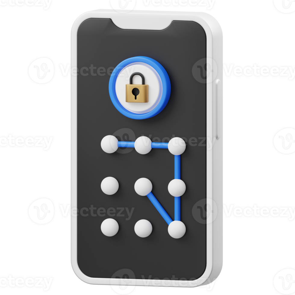 Mobile Pattern Lock 3D illustration png