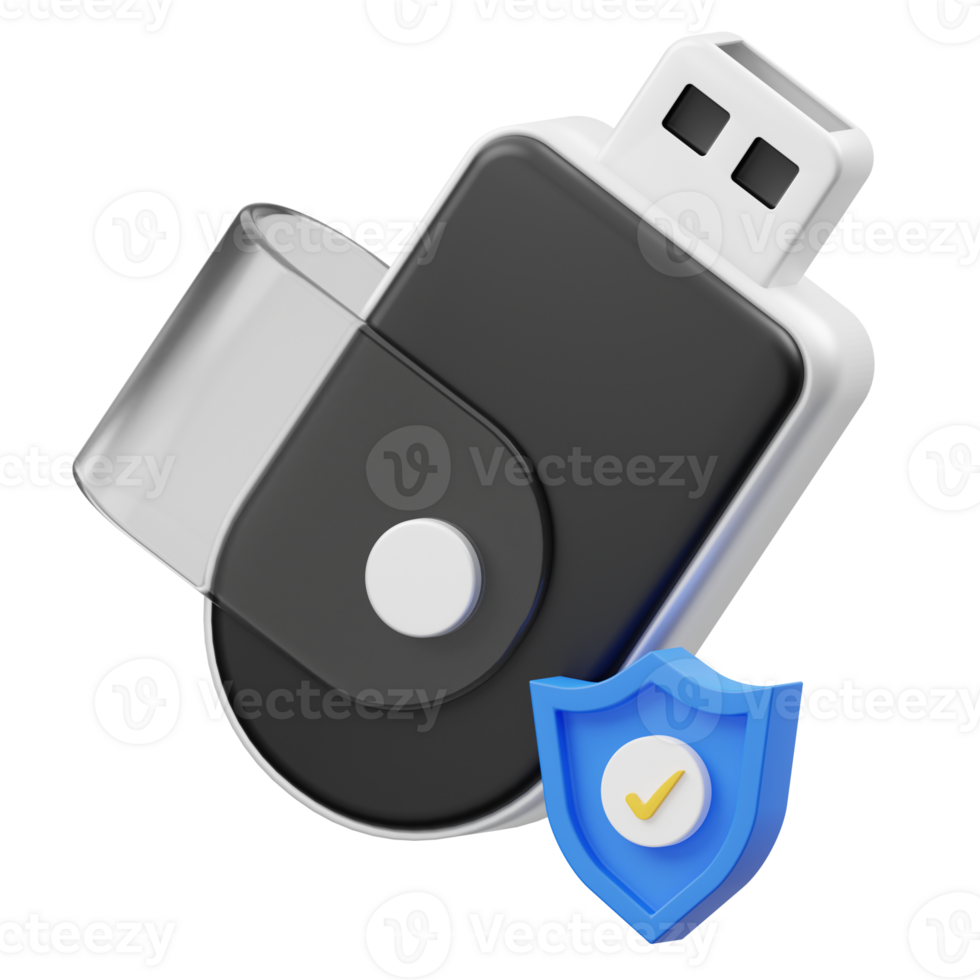 Flashdisk Protection 3D illustration png