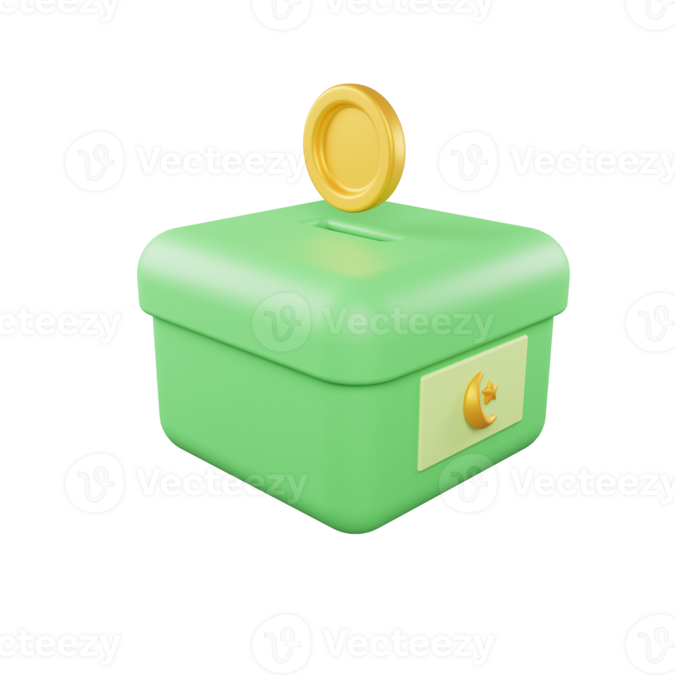 Charity Box 3D illustration png