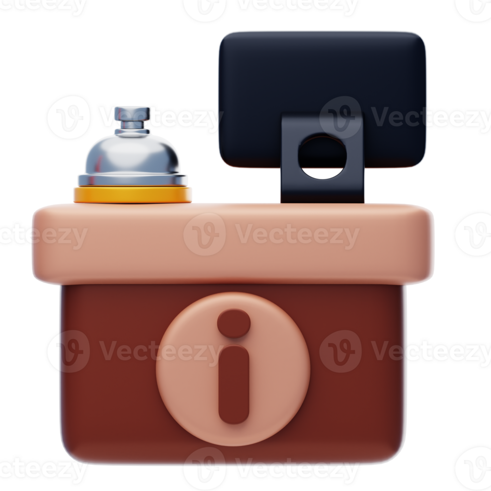 Reception Desk 3D illustration png