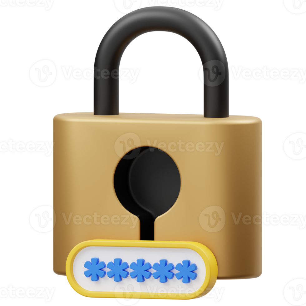 Password Code 3D illustration png