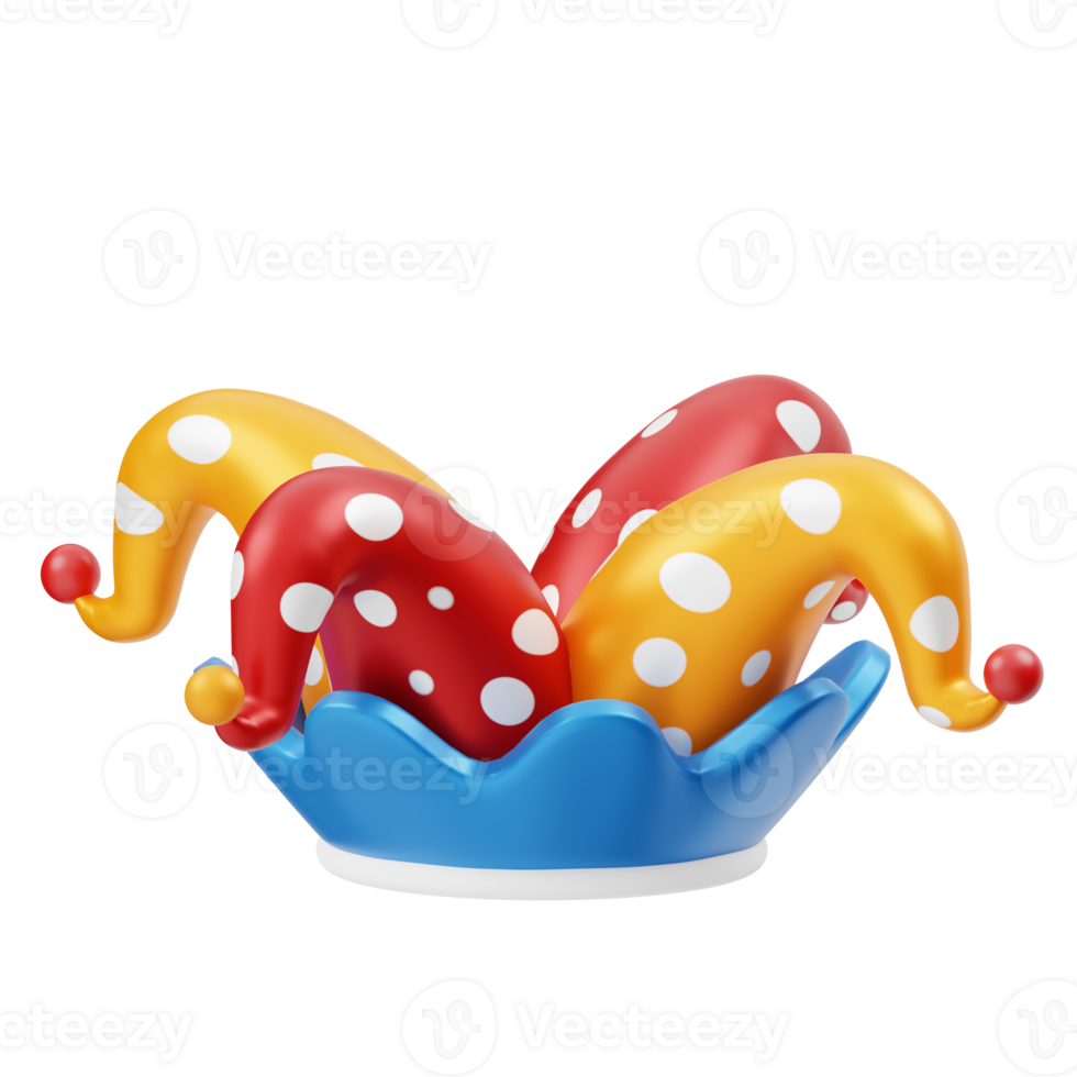 Clown Hat 3D illustration png