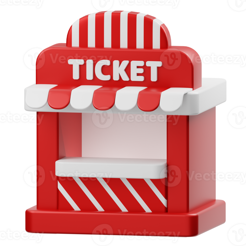 Ticket Booth 3D illustration png