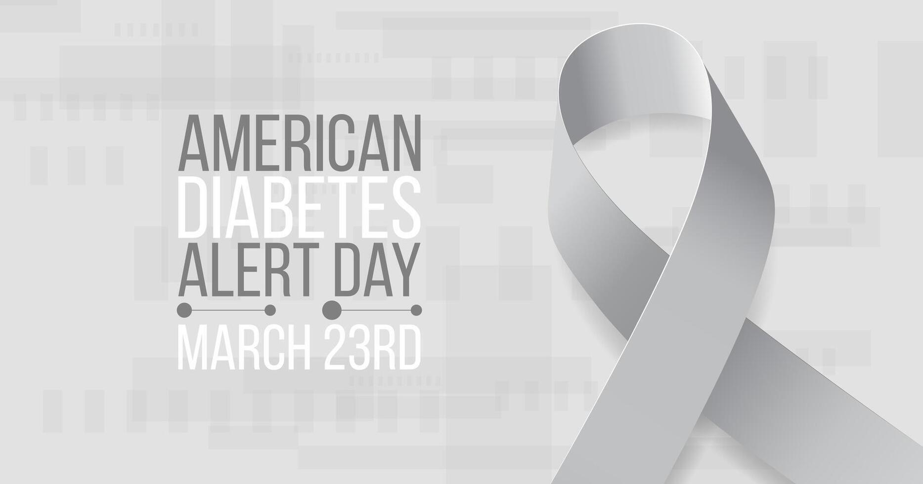 American diabetes alert day concept. Banner template with grey ribbon vector