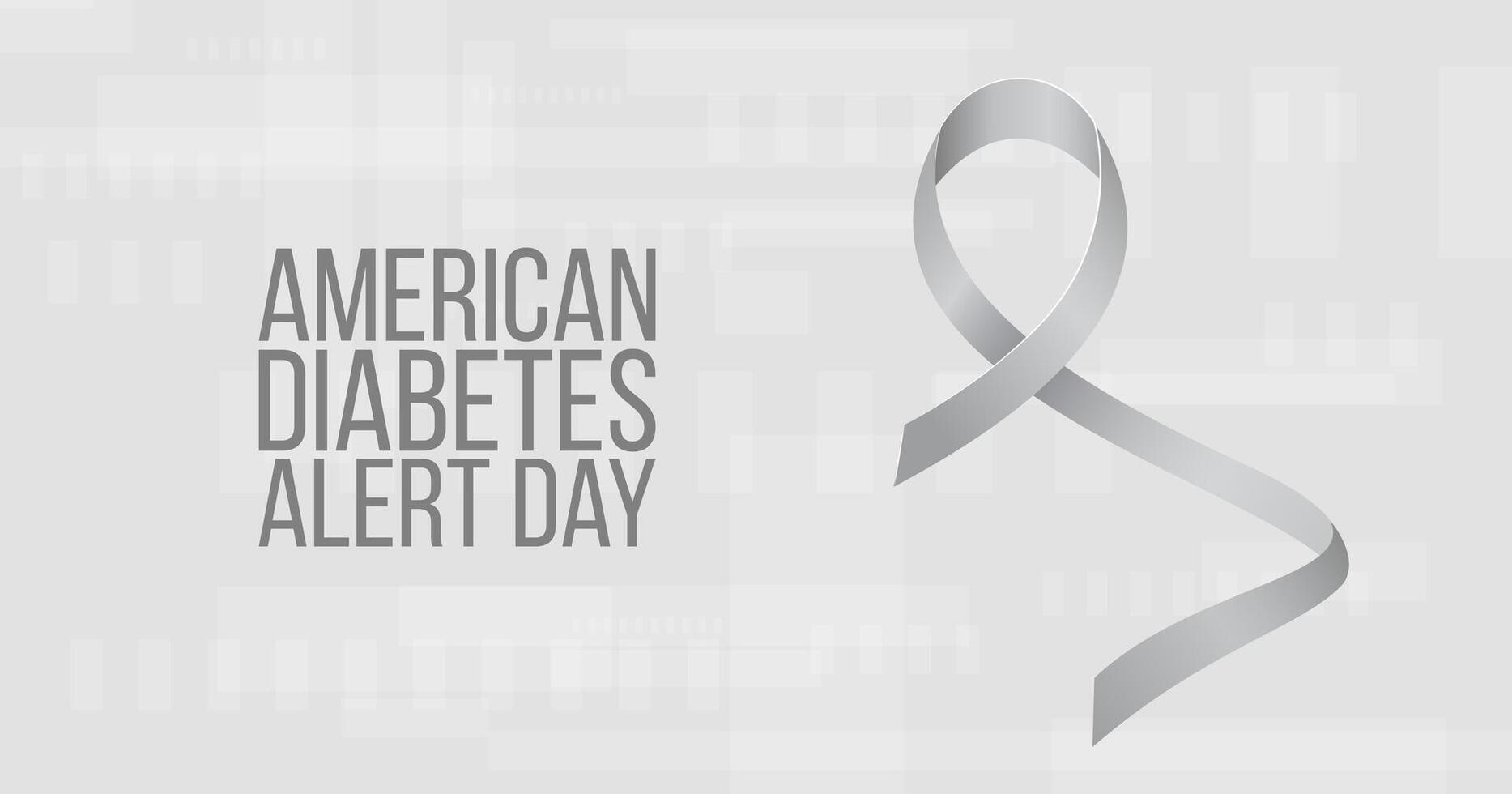 American diabetes alert day concept. Banner template with grey ribbon and text vector