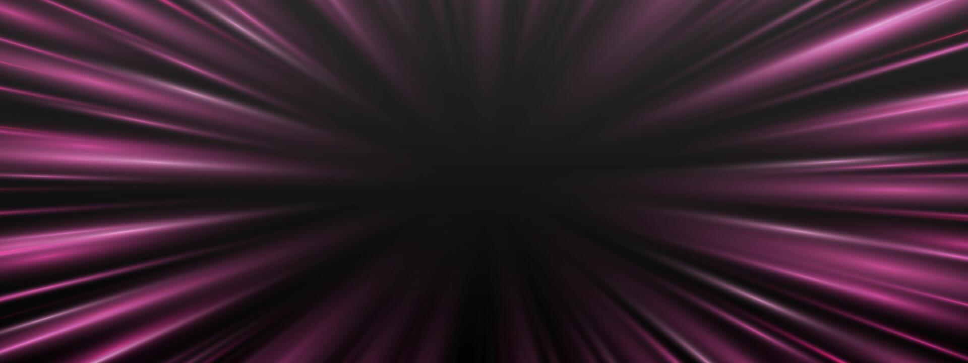 Radial speed rays, light neon flow, zoom in motion effect, pink glow speed lines, colorful light trails, perspective stripes Abstract background, illustration. vector