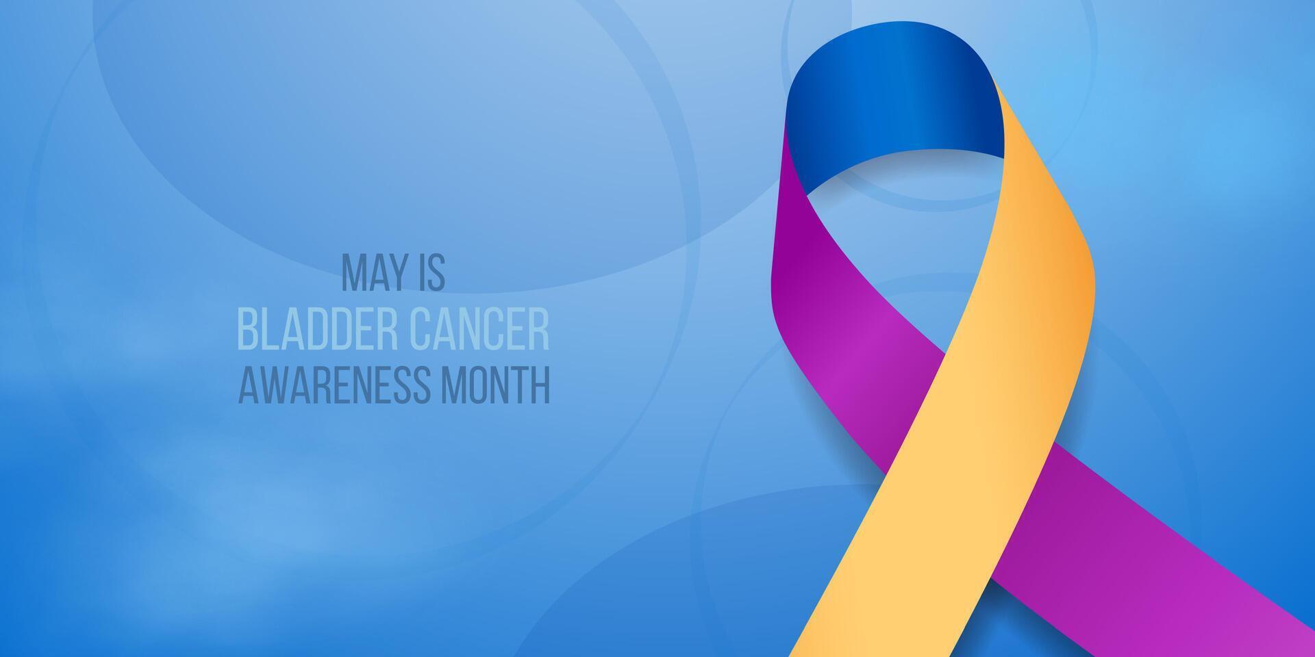 Bladder cancer awareness month concept. Banner template with ribbon. illustration. vector