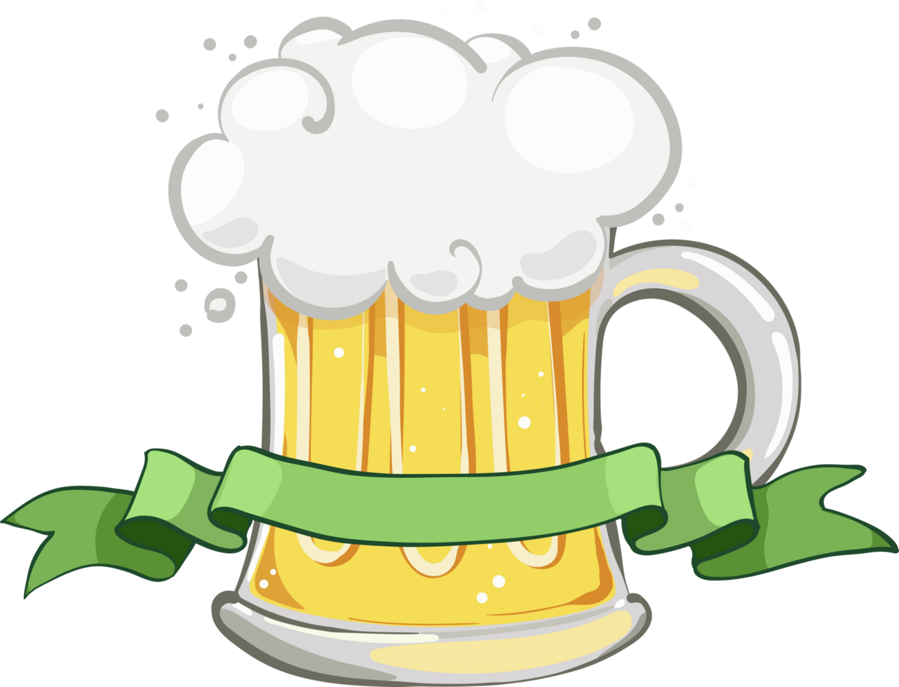 patrick's day illustration, beer mug, banner and clover. Happy St.Patrick s Day png