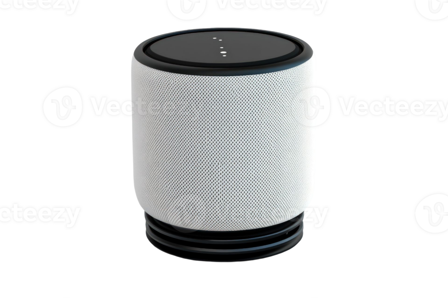 White Fabric Smart Speaker On Black Base png