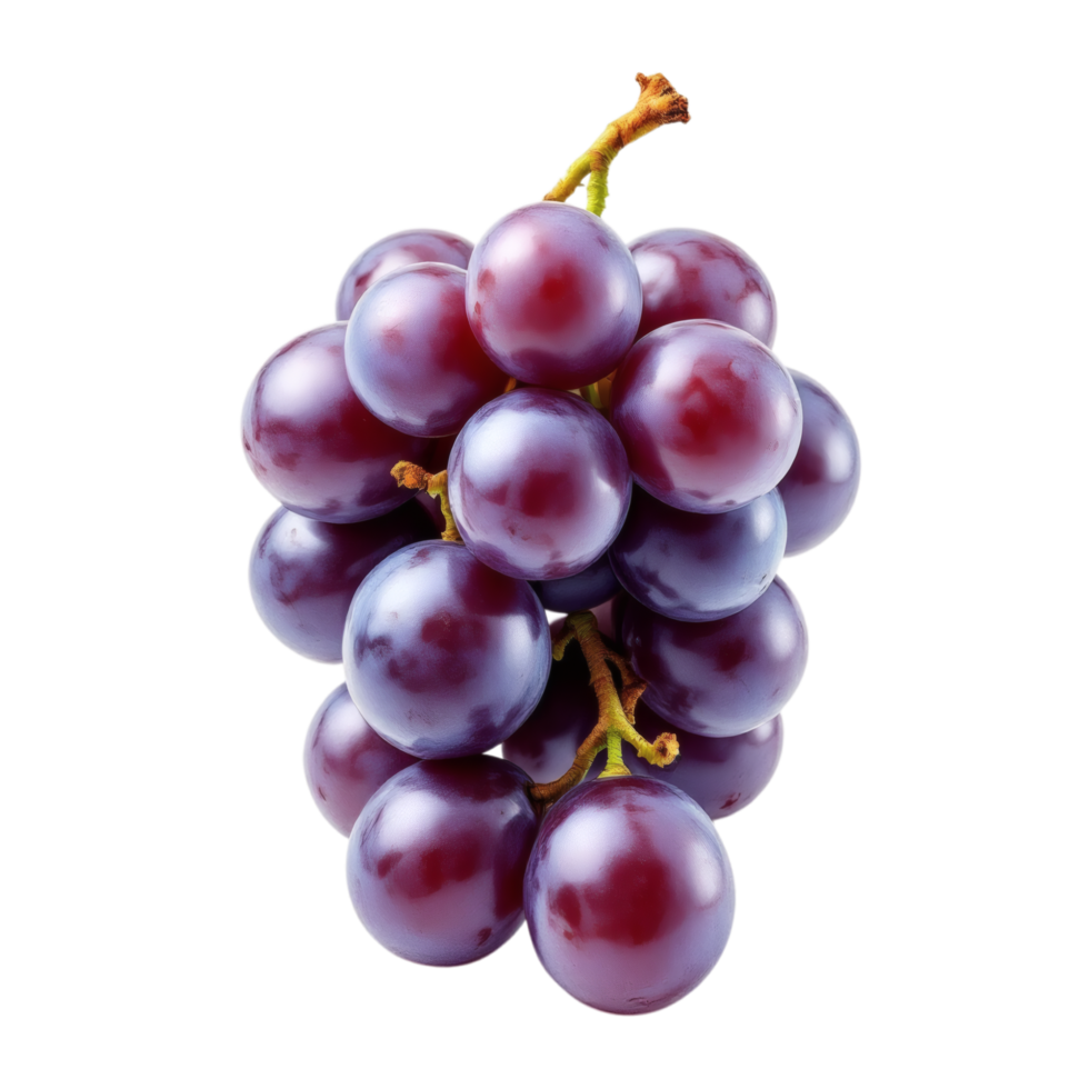 A bunch of ripe, red grapes still on the vine png