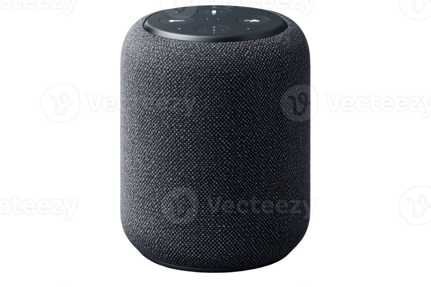 A Dark Grey Fabric Covered Smart Speaker Device png