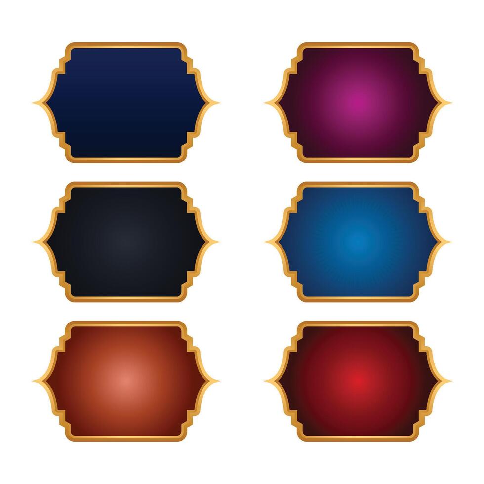 Islamic text box and golden border design vector