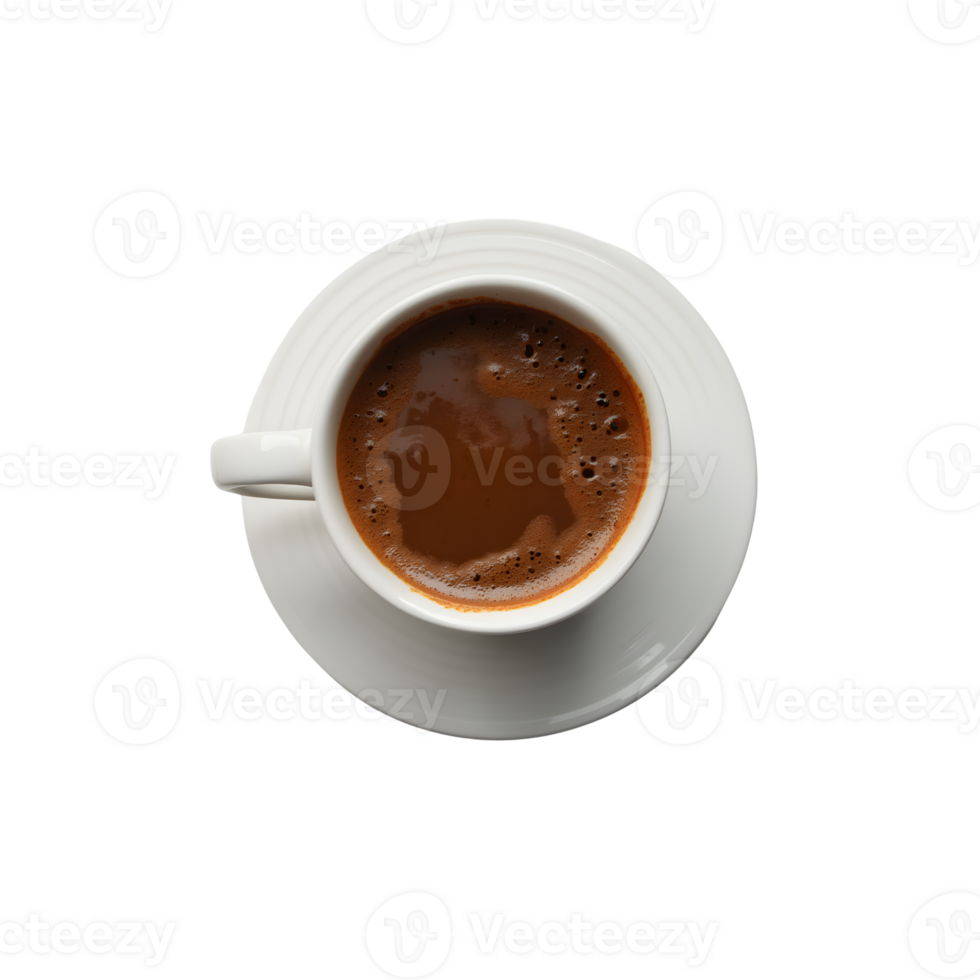 Coffee in a white cup on a saucer served in a minimalistic setting png