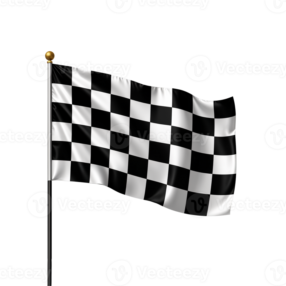Checkered flag waving in the air at a racing event png