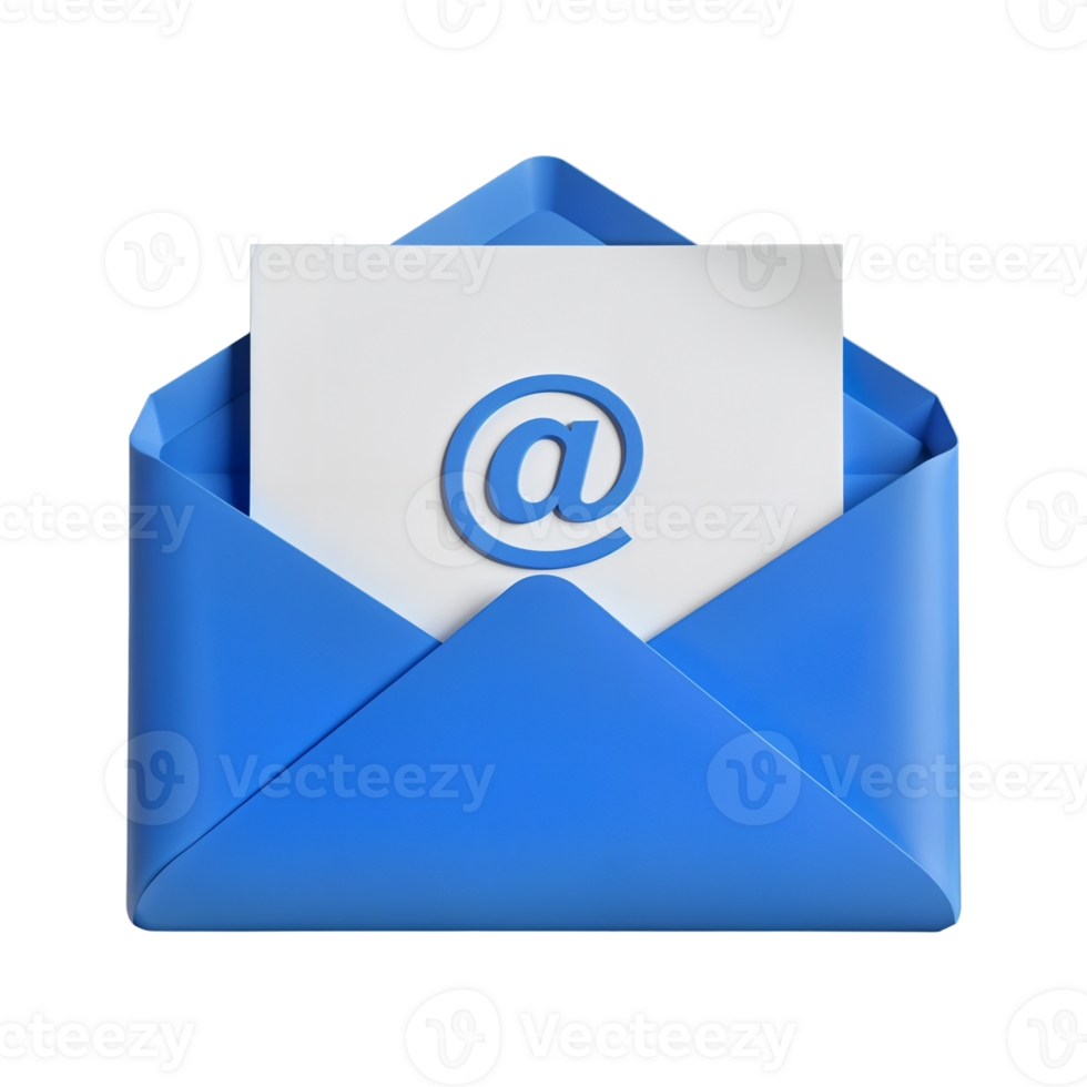 Envelope containing a letter with an email symbol in modern design png