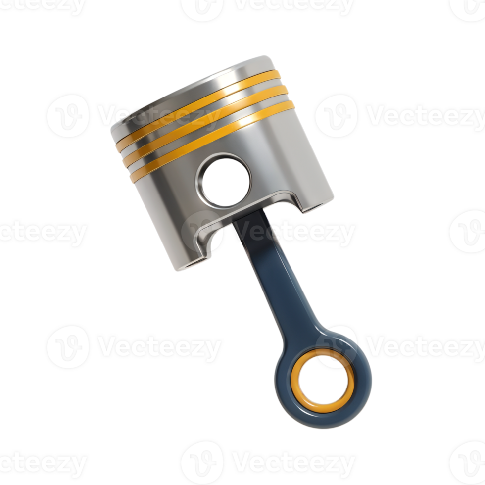 Unique automotive piston design with bold color accents and features png