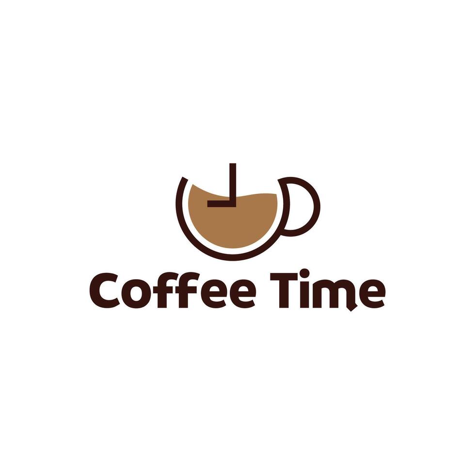 Coffee time logo design vector
