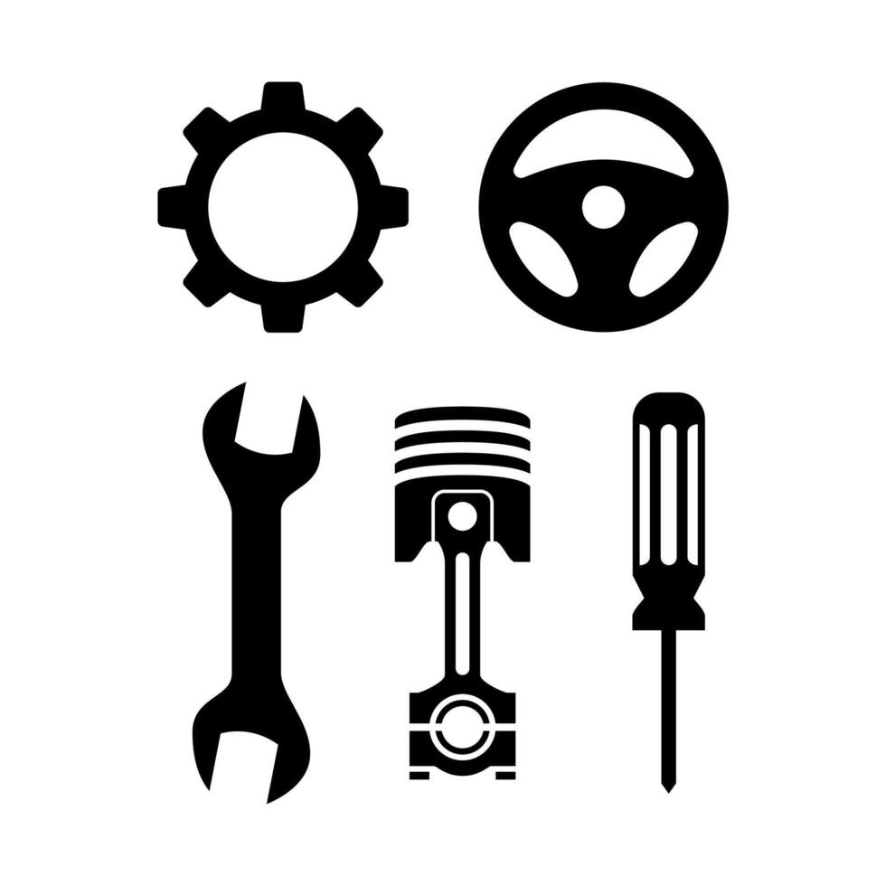 Car repair tools icon set vector