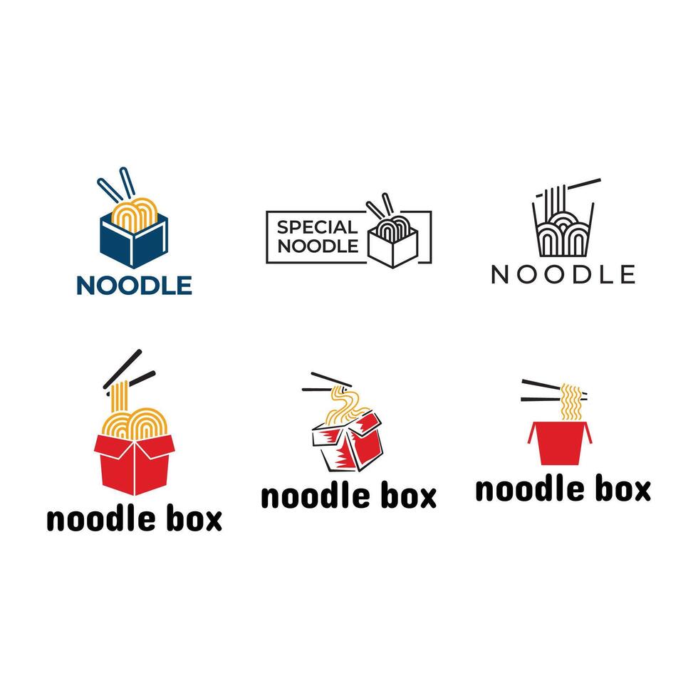 Noodle box logo design vector