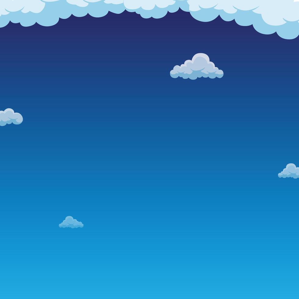 Fluffy white clouds drift across the beautiful blue sky backgroud illustration design for copy space vector