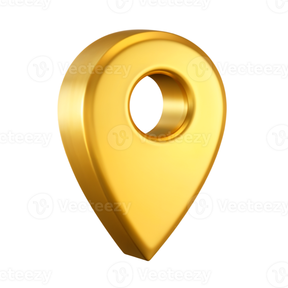 Golden location marker symbolizing navigation and direction png