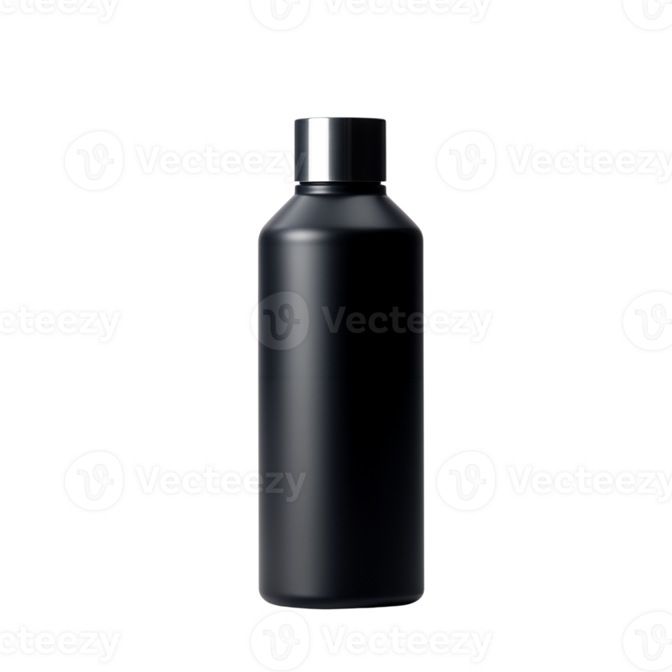 Sleek black bottle designed for stylish hydration in any setting png