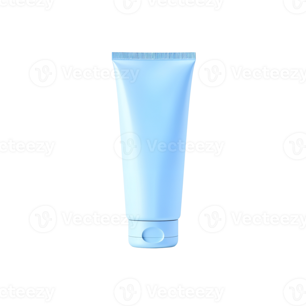Light blue skincare cream in soft tube for daily use png