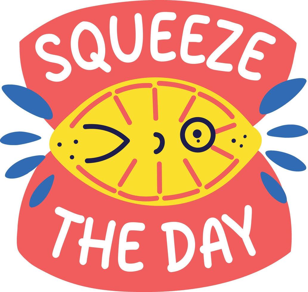 A flat sticker of squeeze lemon vector