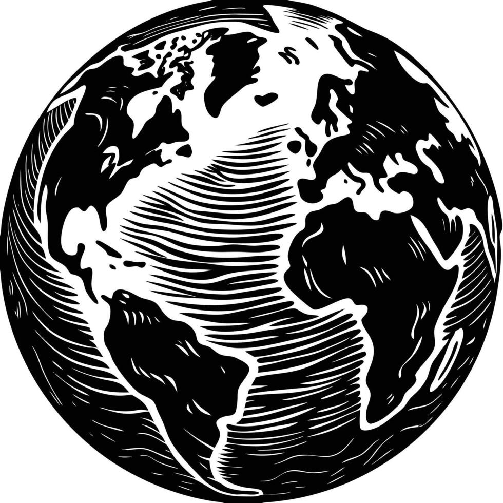 Globe line art vector
