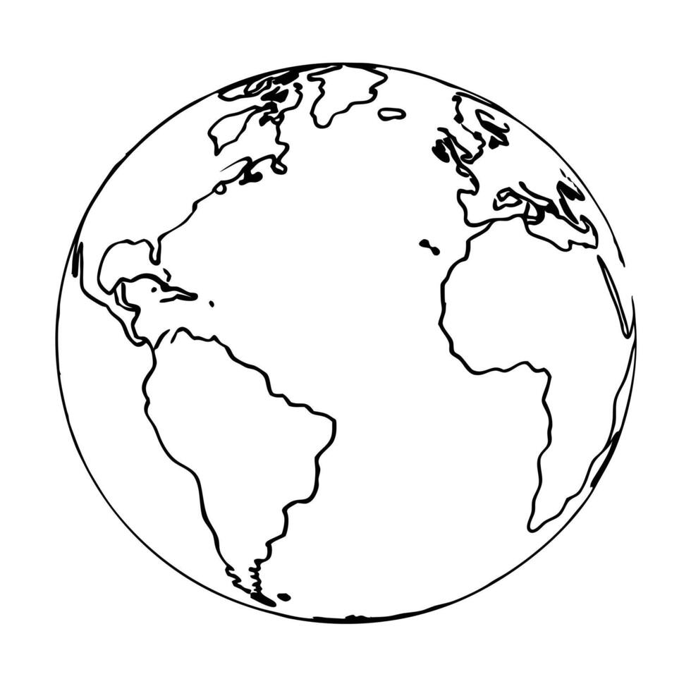 World map with flying airplane one line art collection. Continuous Earth globe line drawing set. vector