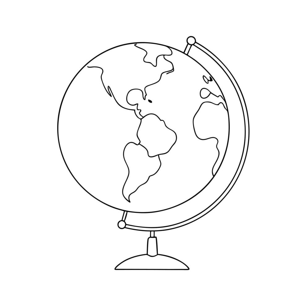 Earth Care Hands in one continuous line drawing. One line poster. Outline hands with planet Earth. Element for interior design and presentations. vector