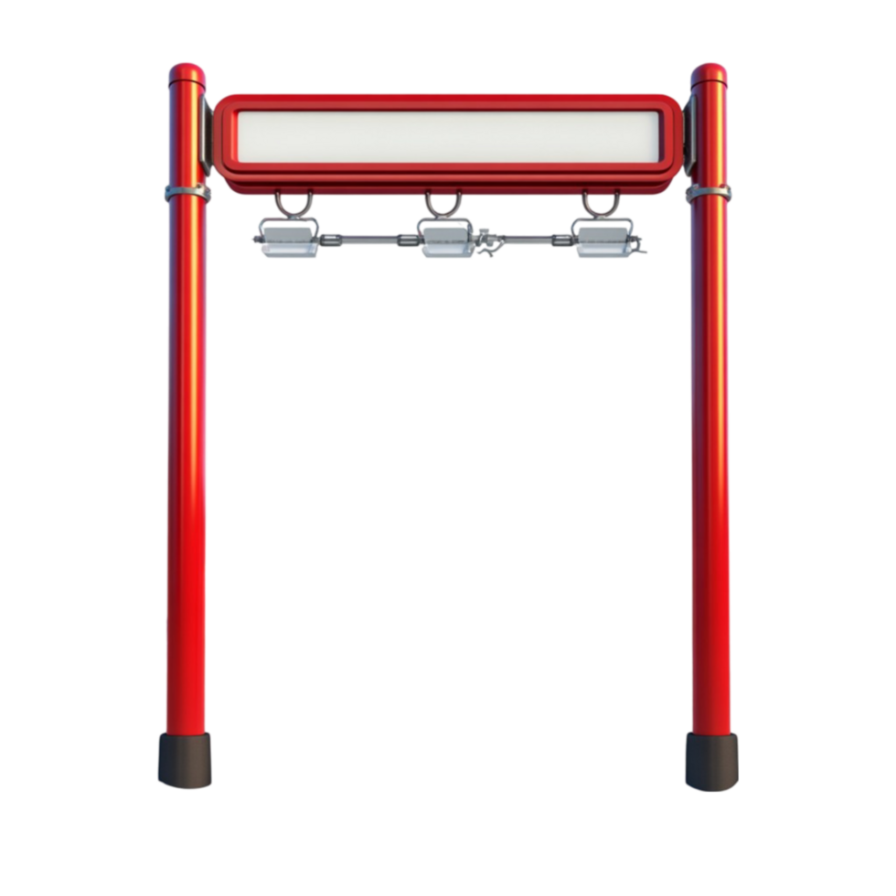 Red Overhead Height Restriction Barrier png