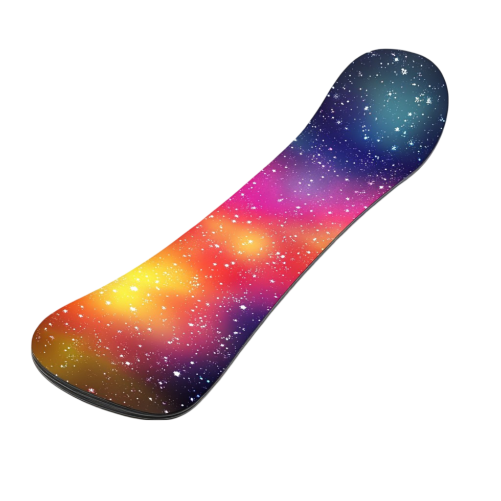 snowboard with galaxy design on it, snowboard png