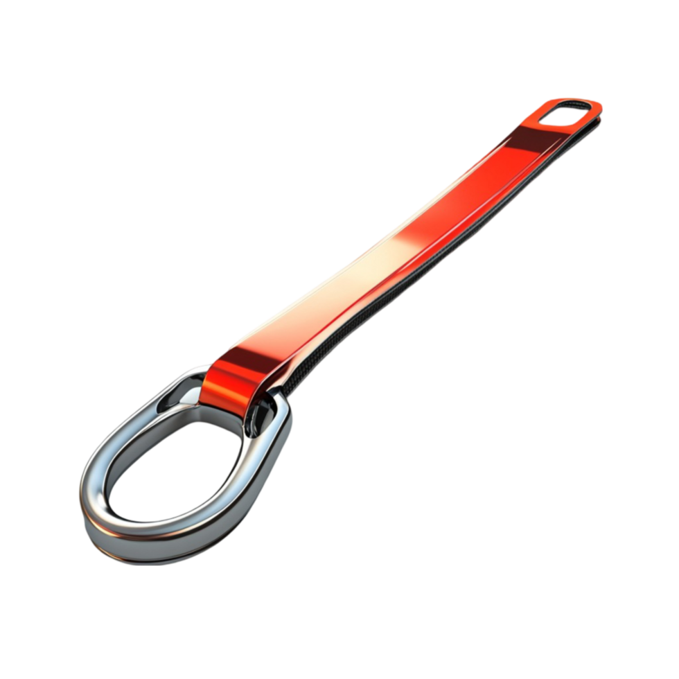 a red and black metal hook on a transparent background png