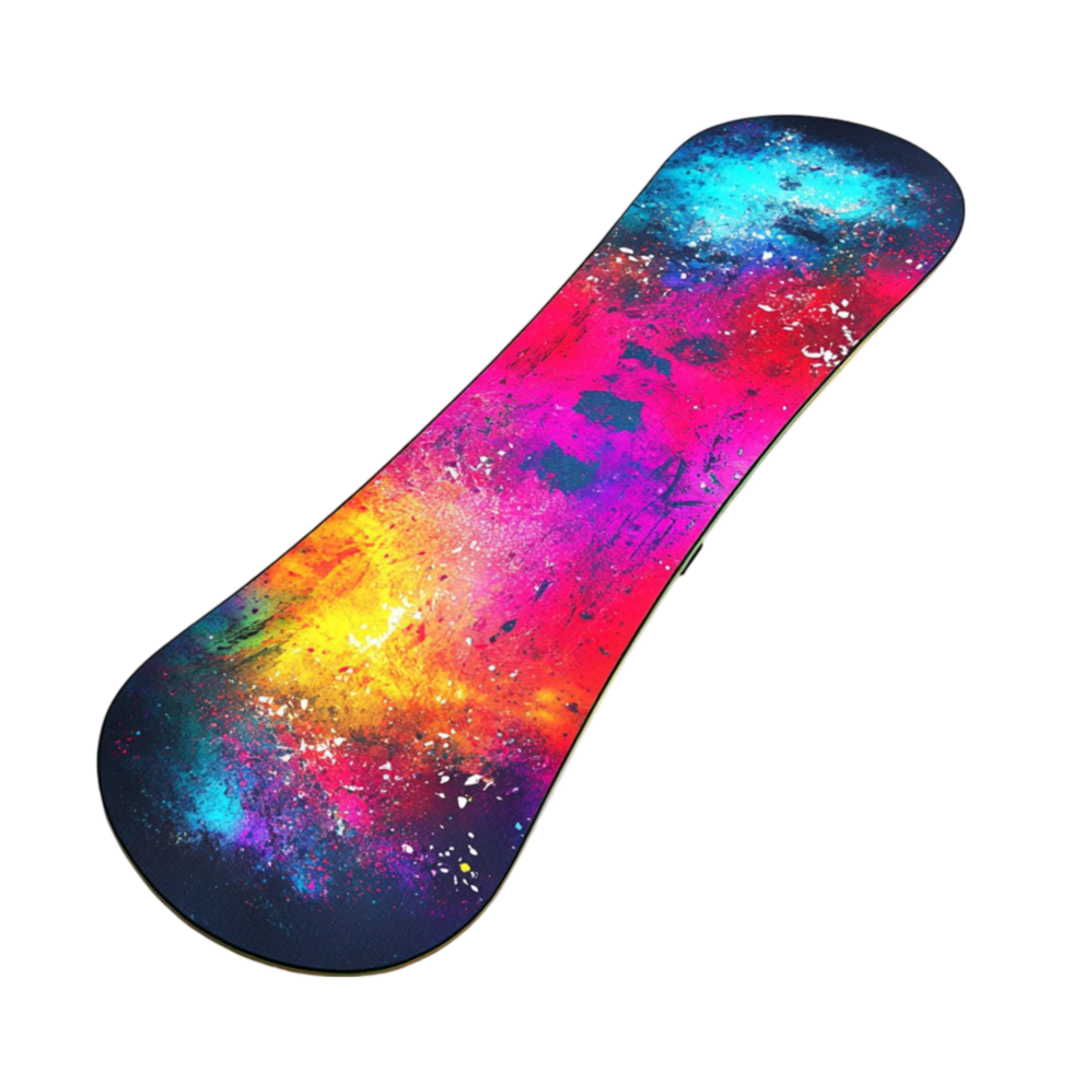 snowboard with colorful paint png