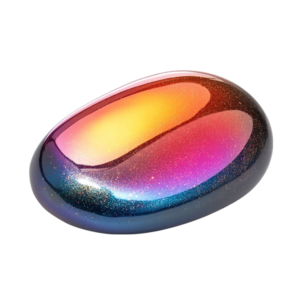 a shiny, colorful glass ball with a rainbow effect png